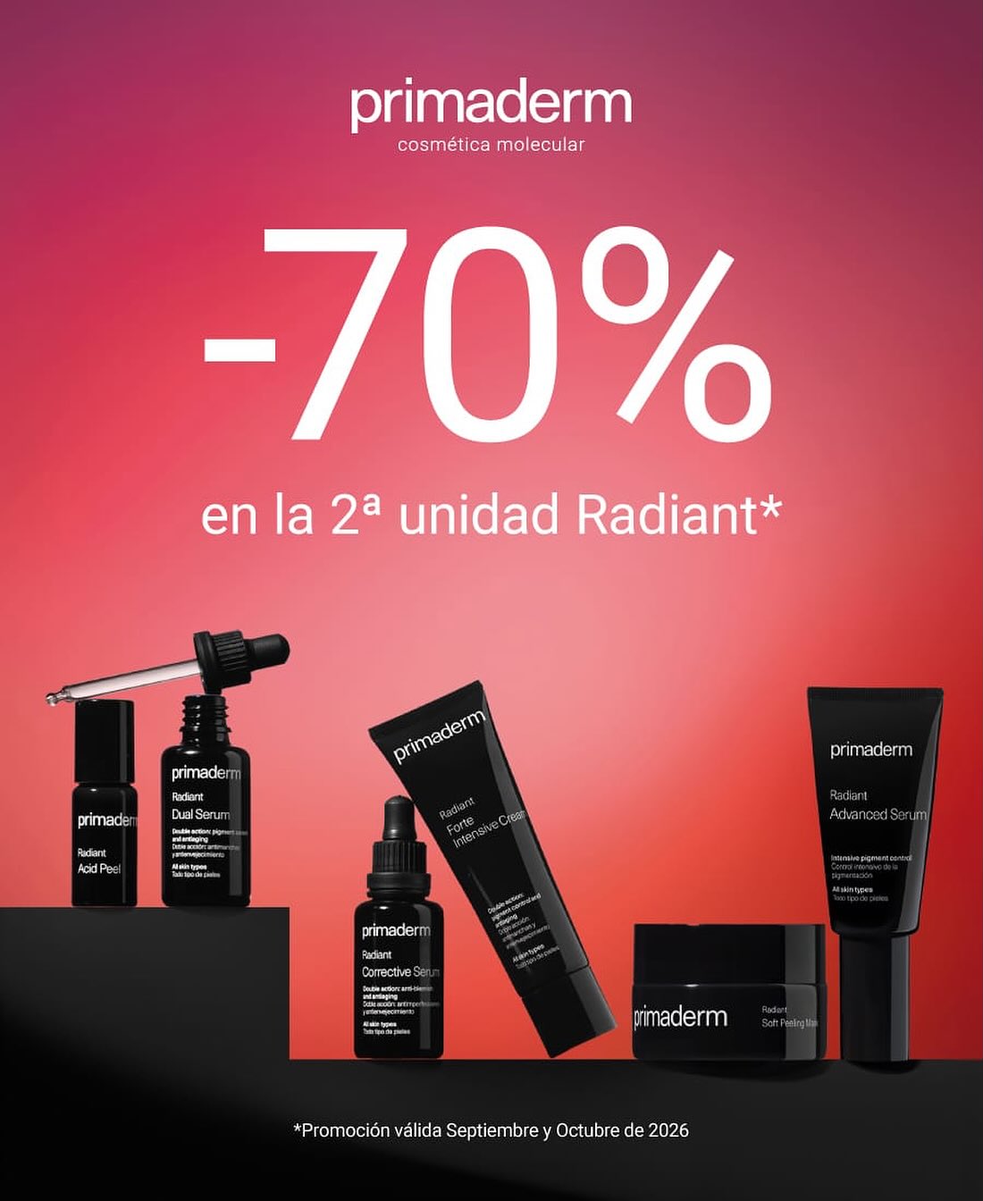 Primaderm Radiant: 70 % de descuento en la segunda unidad